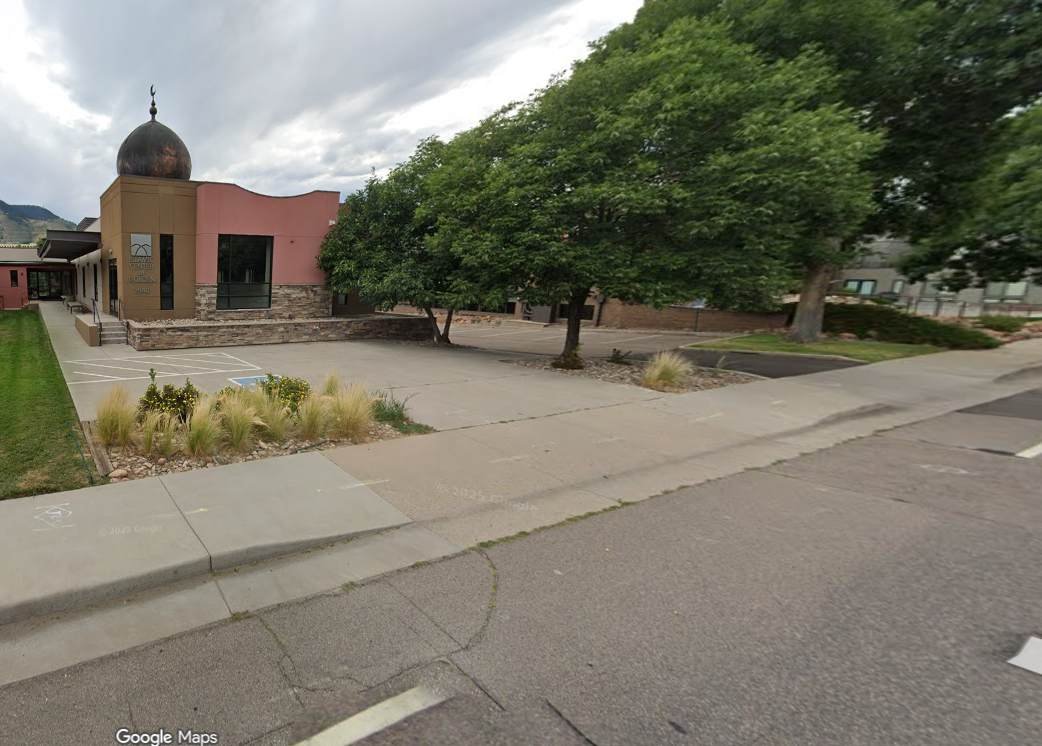 Small reserved parking area on the other side of Islamic Center of Golden